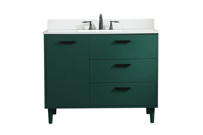 VF47042MGN-BS 42" Bathroom Vanity in Green With Backsplash
