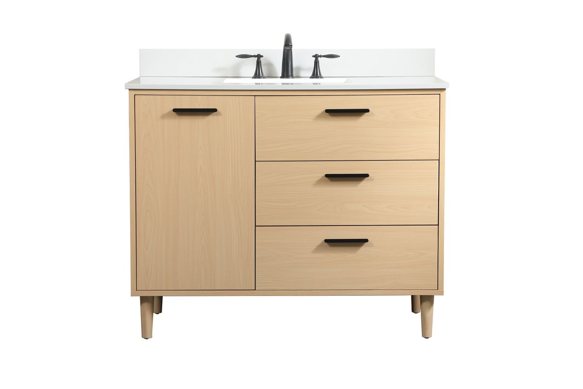 VF47042MMP-BS 42" Bathroom Vanity in Maple With Backsplash