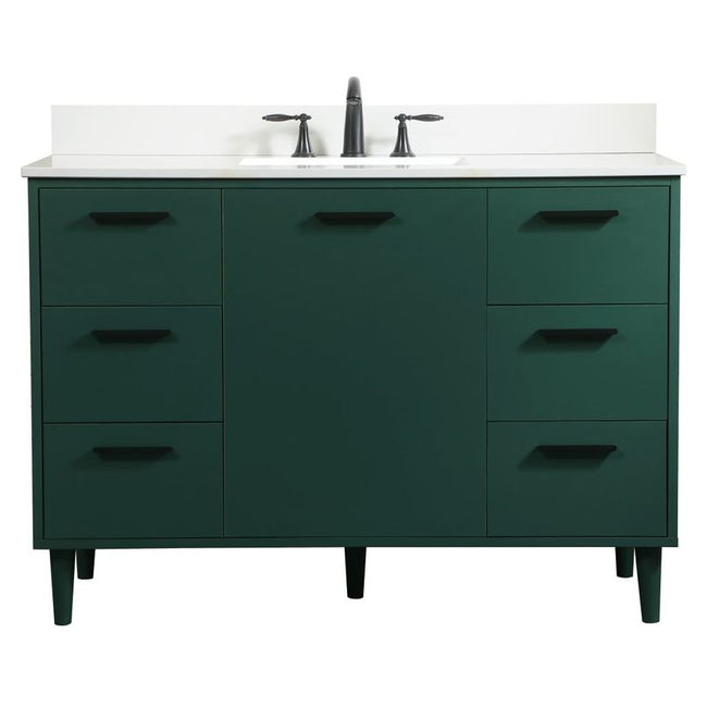 VF47048MGN-BS 48" Bathroom Vanity in Green With Backsplash