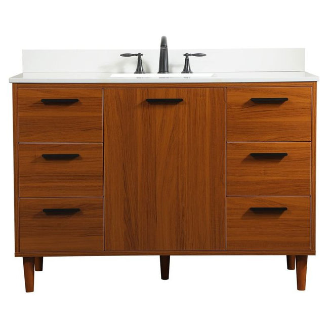 VF47048MTK-BS 48" Bathroom Vanity in Teak With Backsplash