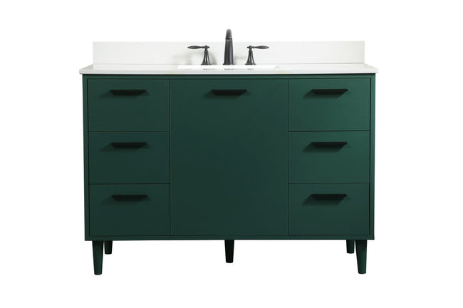VF47048MGN-BS 48" Bathroom Vanity in Green With Backsplash