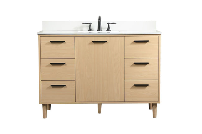 VF47048MMP-BS 48" Bathroom Vanity in Maple With Backsplash