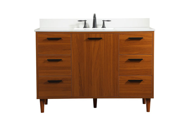 VF47048MTK-BS 48" Bathroom Vanity in Teak With Backsplash