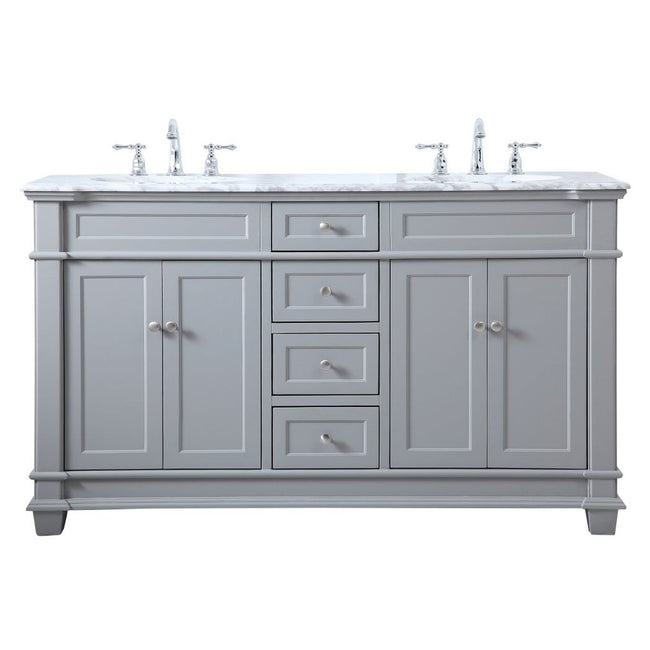 VF50060DGR 60" Double Bathroom Vanity Set in Grey