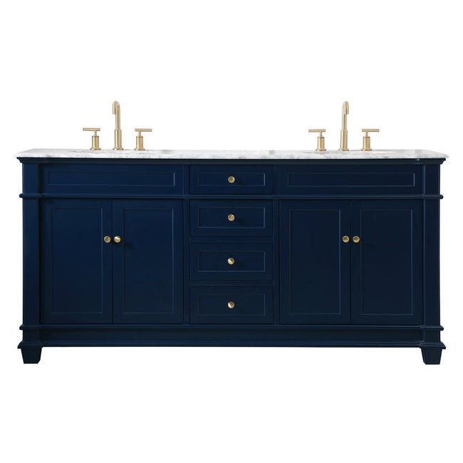 VF50072DBL 72" Double Bathroom Vanity Set in Blue