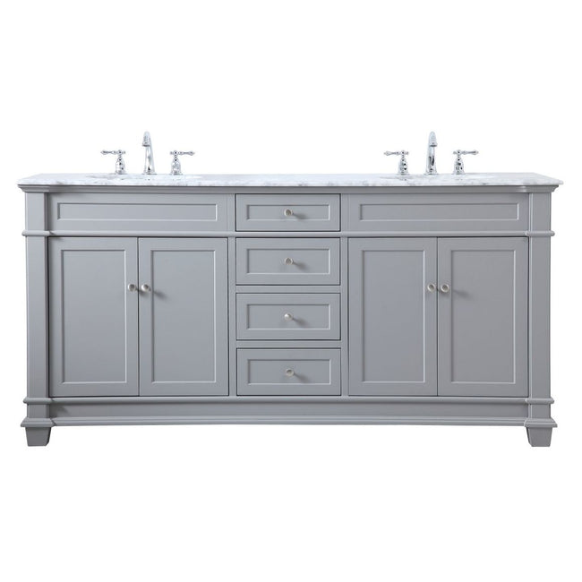 VF50072DGR 72" Double Bathroom Vanity Set in Grey