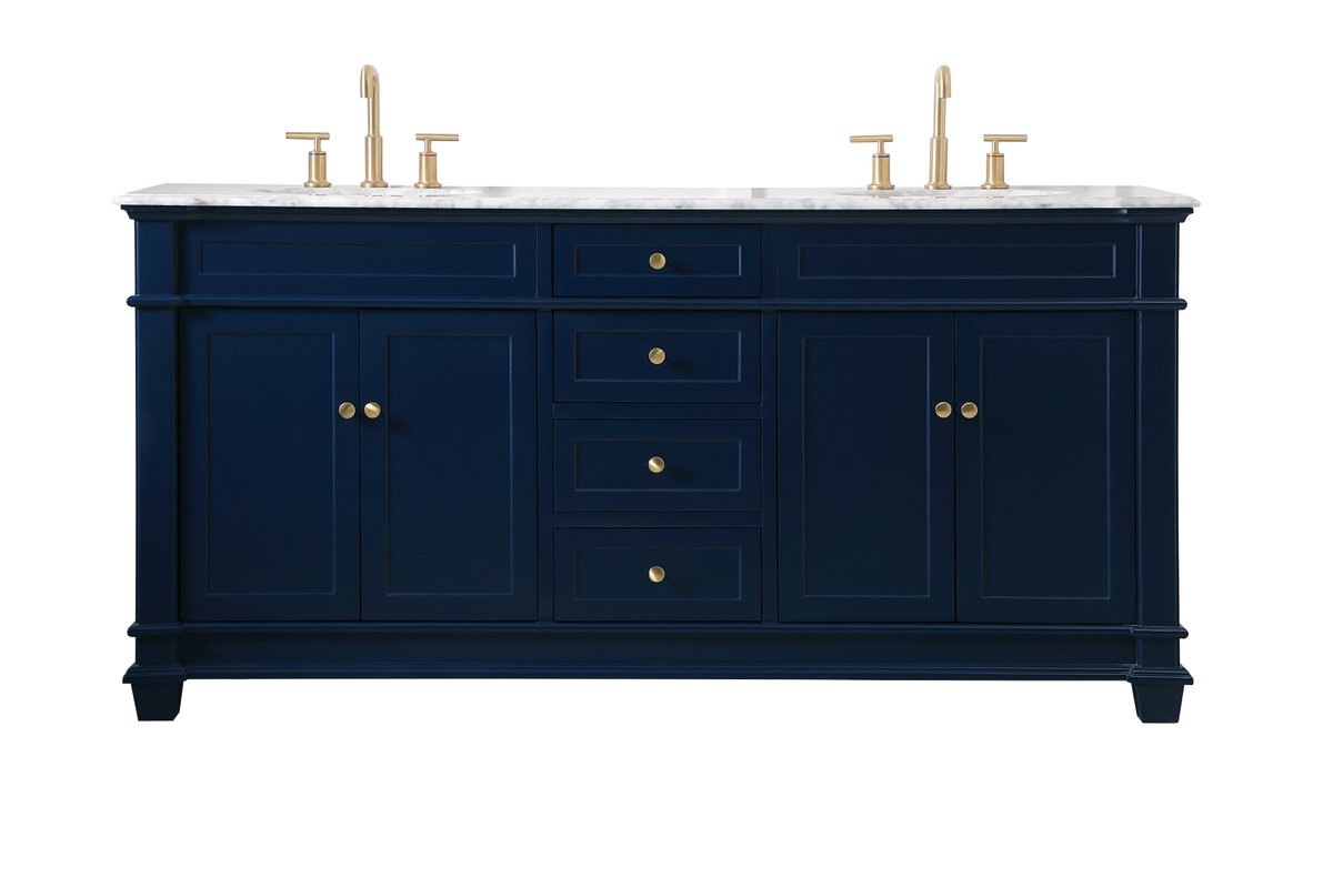 VF50072DBL 72" Double Bathroom Vanity Set in Blue