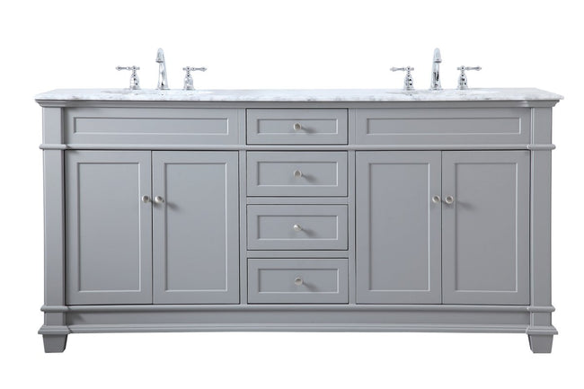 VF50072DGR 72" Double Bathroom Vanity Set in Grey