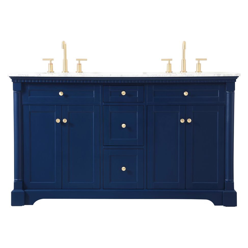 VF53060DBL 60" Double Bathroom Vanity in Blue