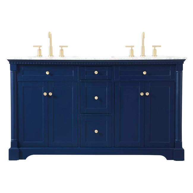 VF53060DBL 60" Double Bathroom Vanity in Blue