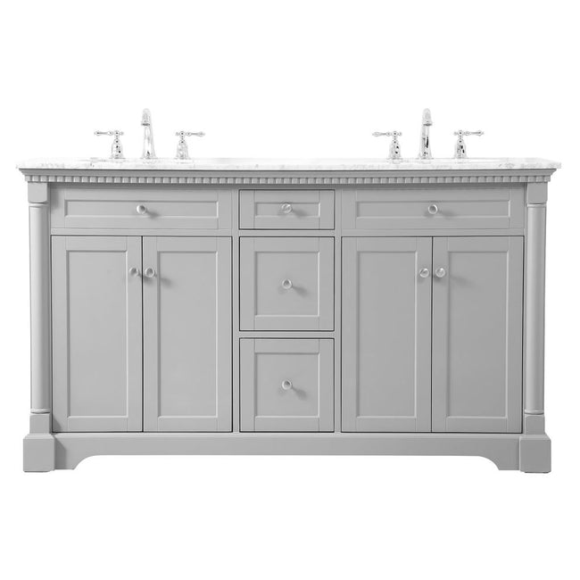 VF53060DGR 60" Double Bathroom Vanity in Grey