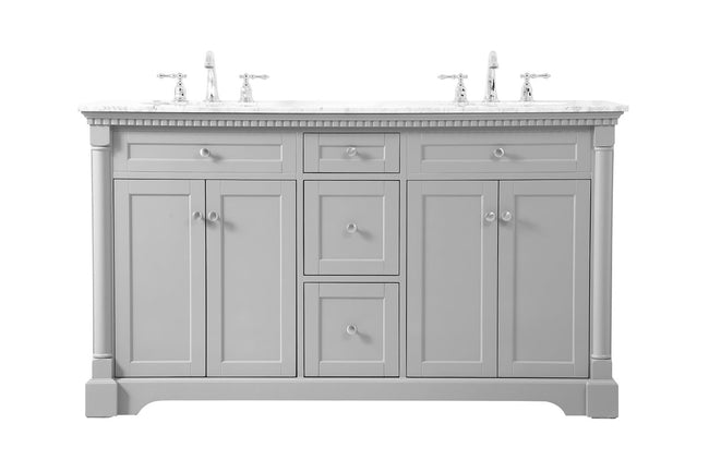 VF53060DGR 60" Double Bathroom Vanity in Grey