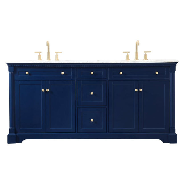 VF53072DBL 72" Double Bathroom Vanity in Blue