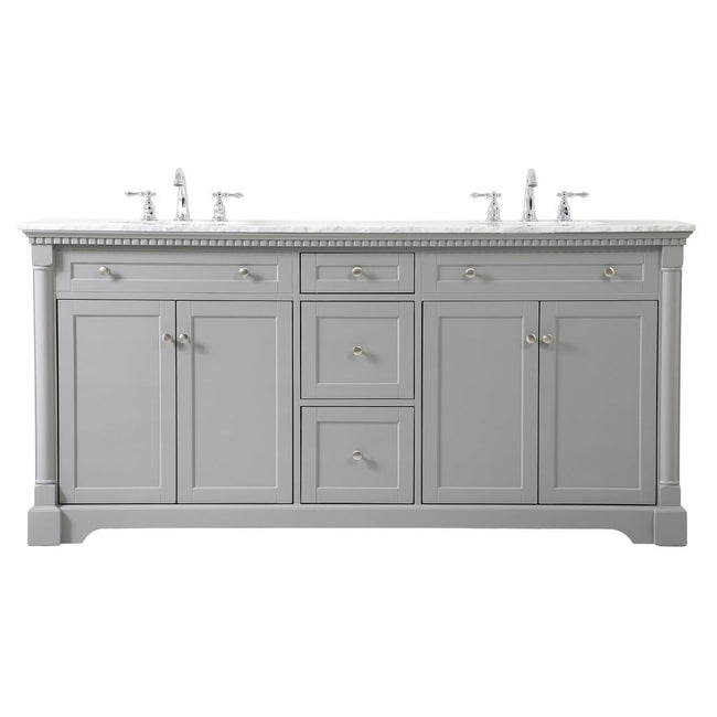 VF53072DGR 72" Double Bathroom Vanity in Grey