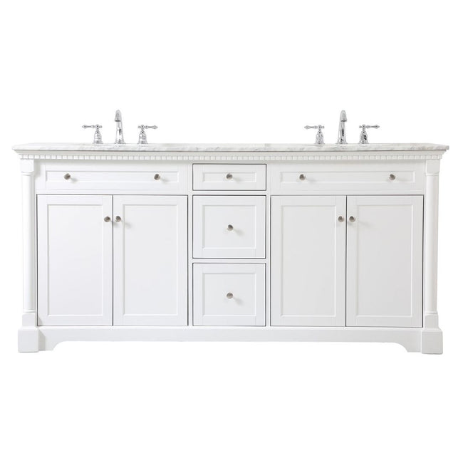 VF53072DWH 72" Double Bathroom Vanity in White