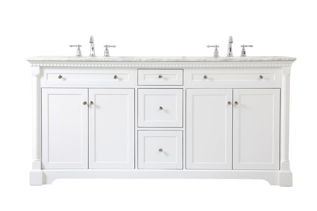 VF53072DWH 72" Double Bathroom Vanity in White