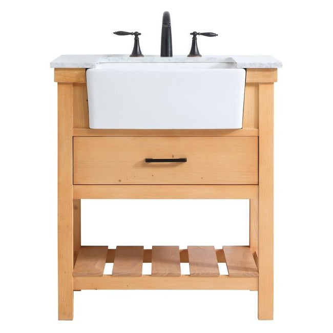VF60130NW 30" Single Bathroom Vanity in Natural Wood