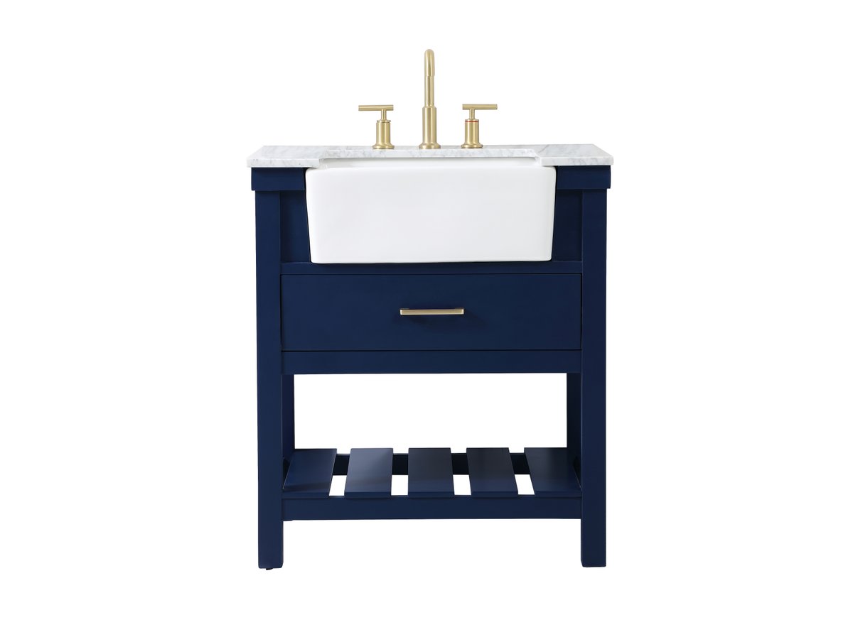 VF60130BL 30" Single Bathroom Vanity in Blue