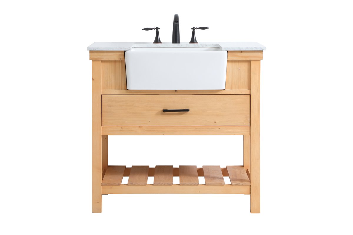 VF60136NW 36" Single Bathroom Vanity in Natural Wood