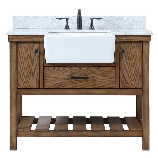 VF60142DW-BS 42" Single Bathroom Vanity in Driftwood With Backsplash