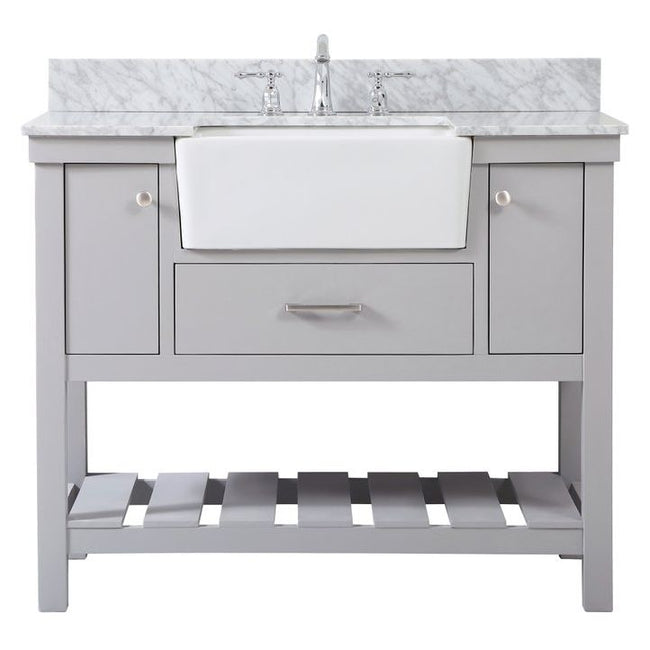VF60142GR-BS 42" Single Bathroom Vanity in Grey With Backsplash