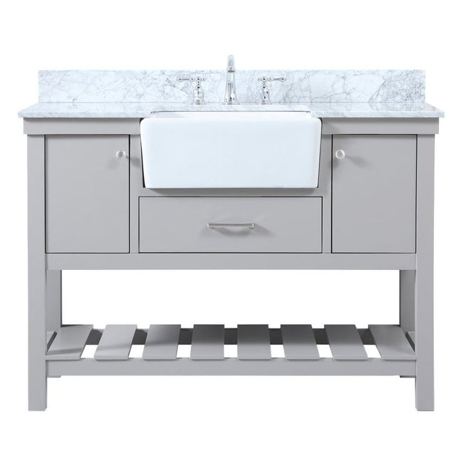 VF60148GR-BS 48" Single Bathroom Vanity in Grey With Backsplash