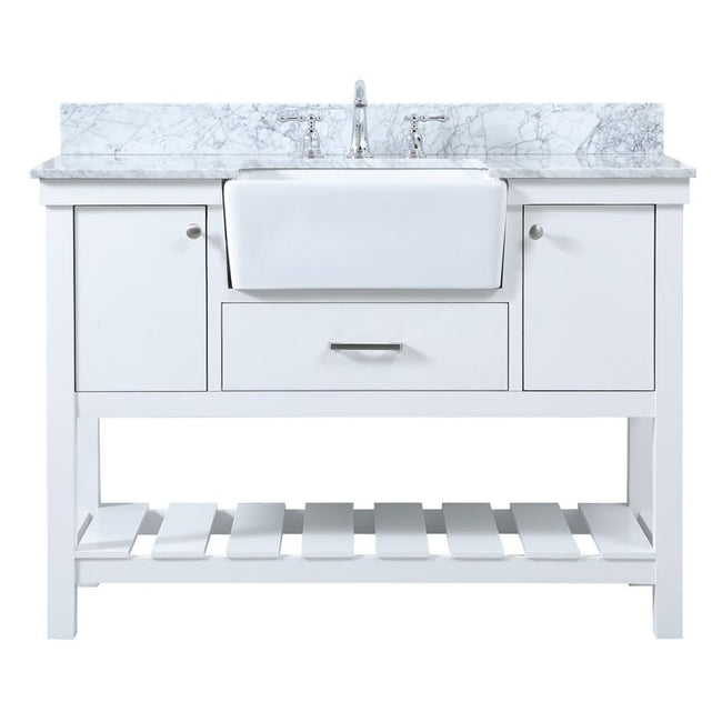 VF60148WH-BS 48" Single Bathroom Vanity in White With Backsplash