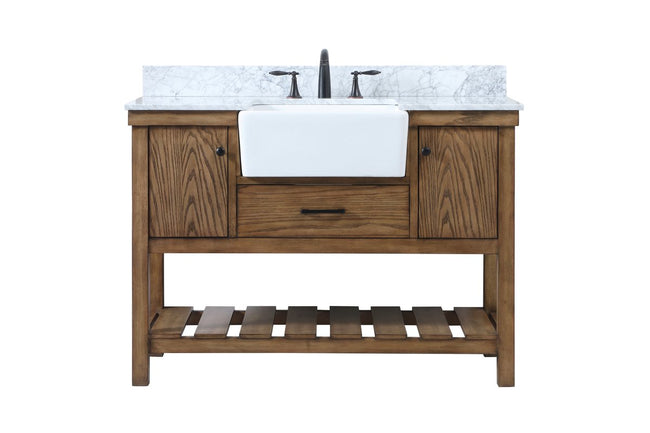 VF60148DW-BS 48" Single Bathroom Vanity in Driftwood With Backsplash