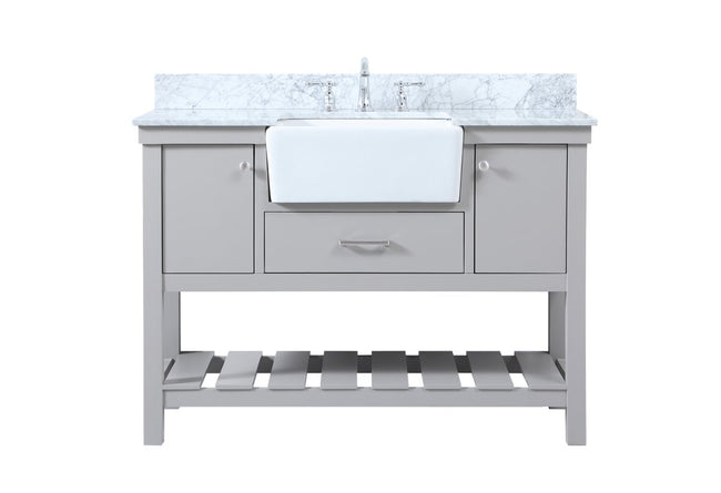 VF60148GR-BS 48" Single Bathroom Vanity in Grey With Backsplash