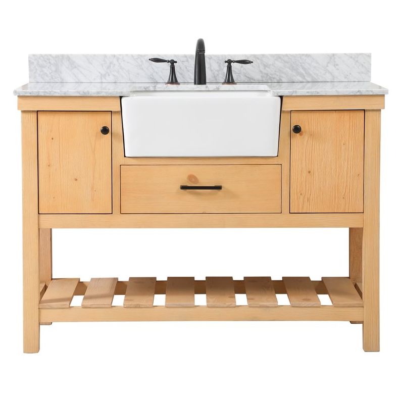 VF60148NW-BS 48" Single Bathroom Vanity in Natural Wood With Backsplash