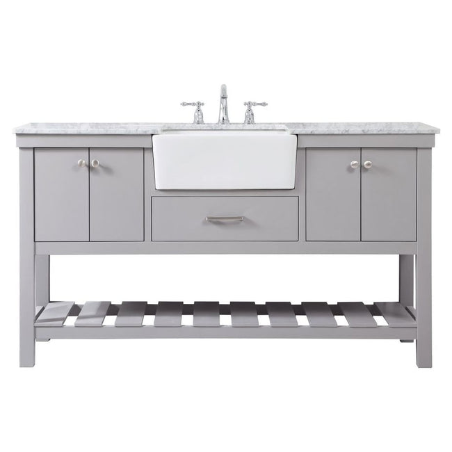 VF60160GR 60" Single Bathroom Vanity in Grey