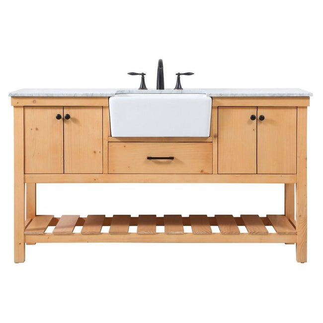 VF60160NW 60" Single Bathroom Vanity in Natural Wood