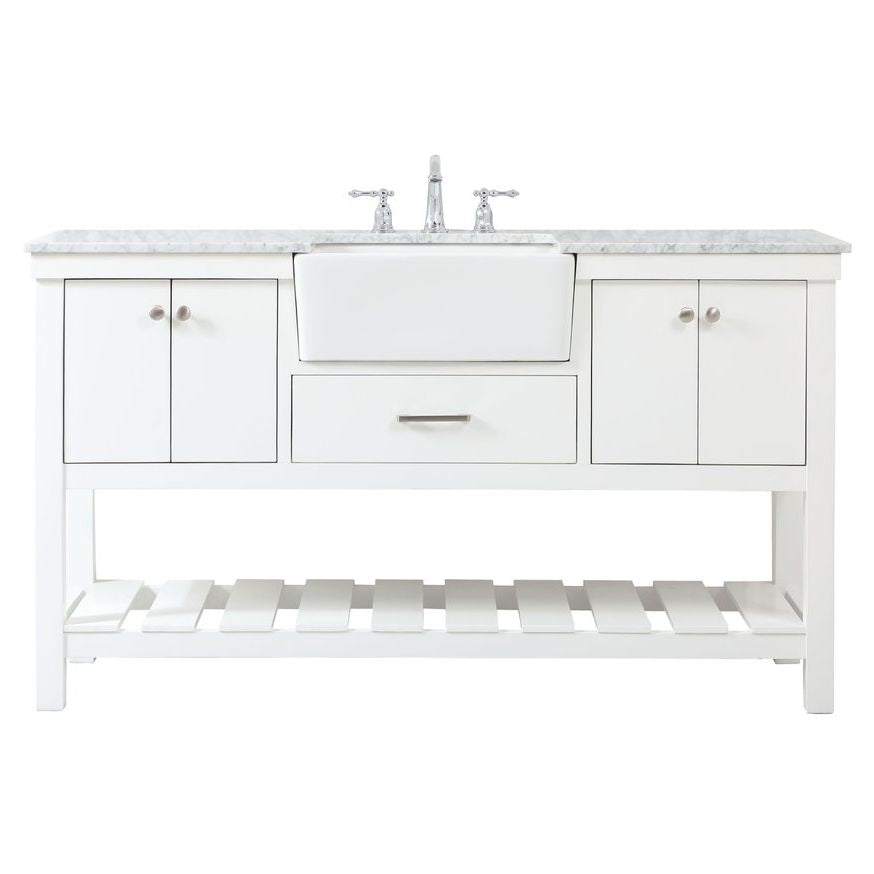 VF60160WH 60" Single Bathroom Vanity in White