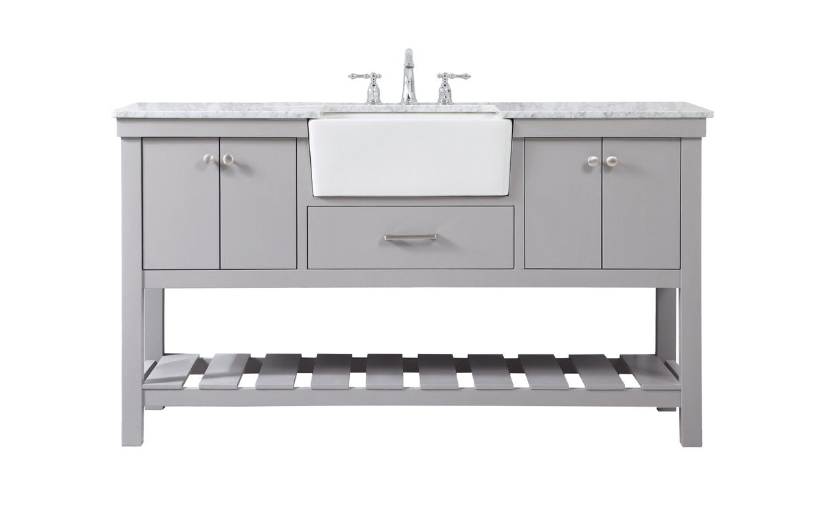 VF60160GR 60" Single Bathroom Vanity in Grey