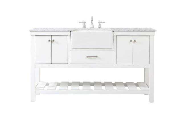 VF60160WH 60" Single Bathroom Vanity in White
