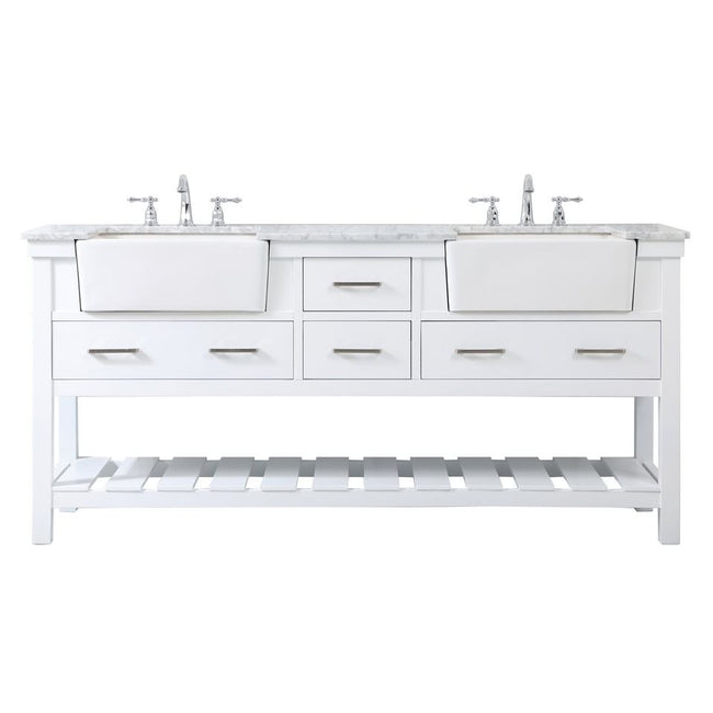 VF60172DWH 72" Double Bathroom Vanity in White