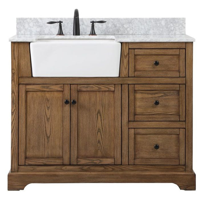 VF60242DW-BS 42" Single Bathroom Vanity in Driftwood With Backsplash