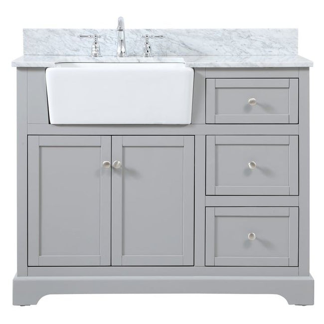VF60242GR-BS 42" Single Bathroom Vanity in Grey With Backsplash