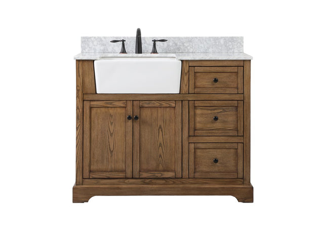 VF60242DW-BS 42" Single Bathroom Vanity in Driftwood With Backsplash
