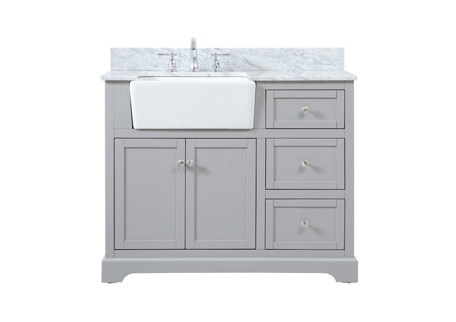 VF60242GR-BS 42" Single Bathroom Vanity in Grey With Backsplash