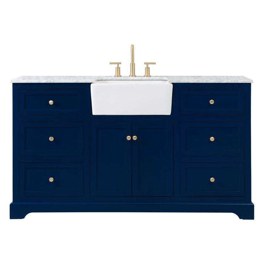 VF60260BL 60" Single Bathroom Vanity in Blue