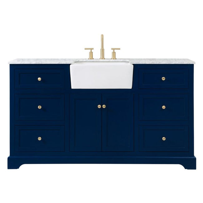 VF60260BL 60" Single Bathroom Vanity in Blue
