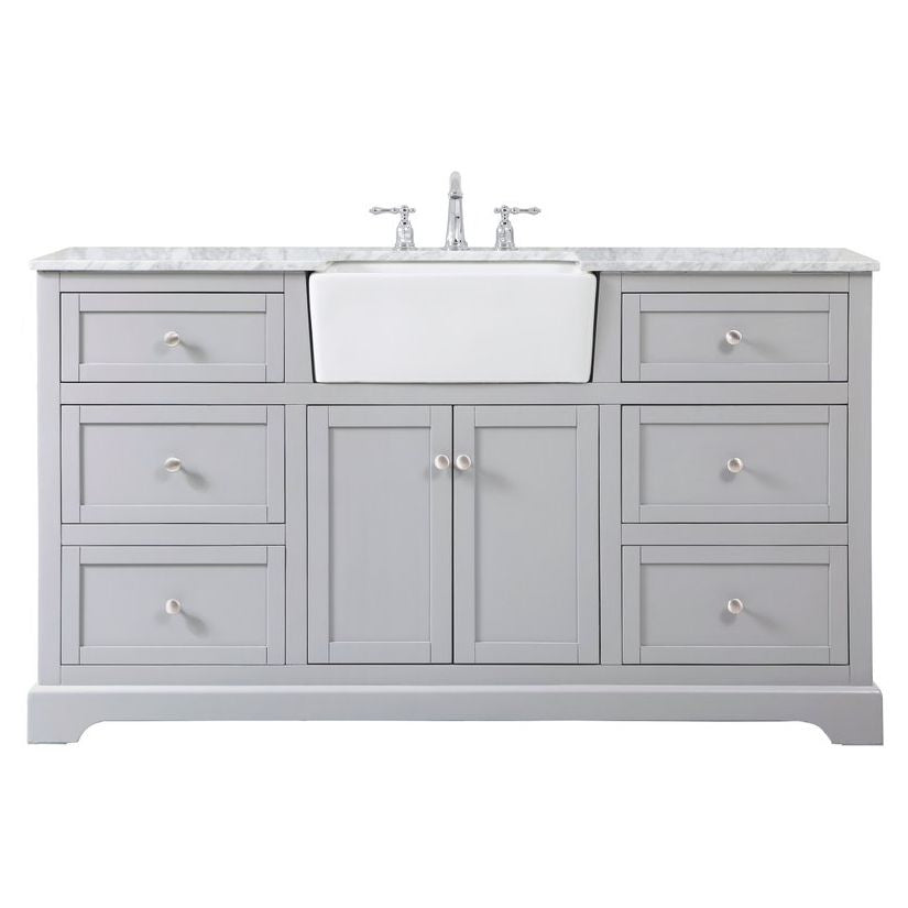 VF60260GR 60" Single Bathroom Vanity in Grey