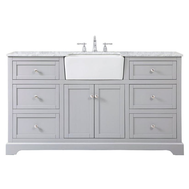VF60260GR 60" Single Bathroom Vanity in Grey