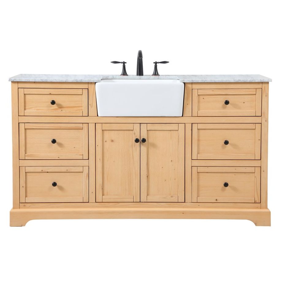 VF60260NW 60" Single Bathroom Vanity in Natural Wood