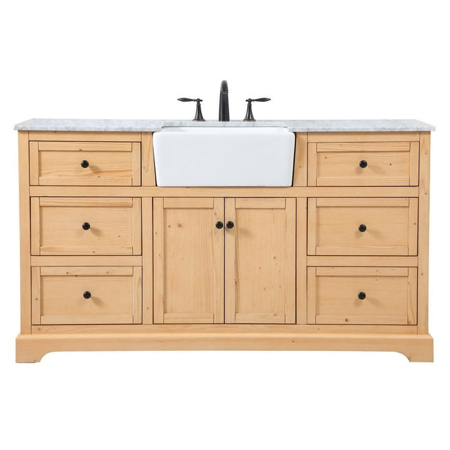 VF60260NW 60" Single Bathroom Vanity in Natural Wood