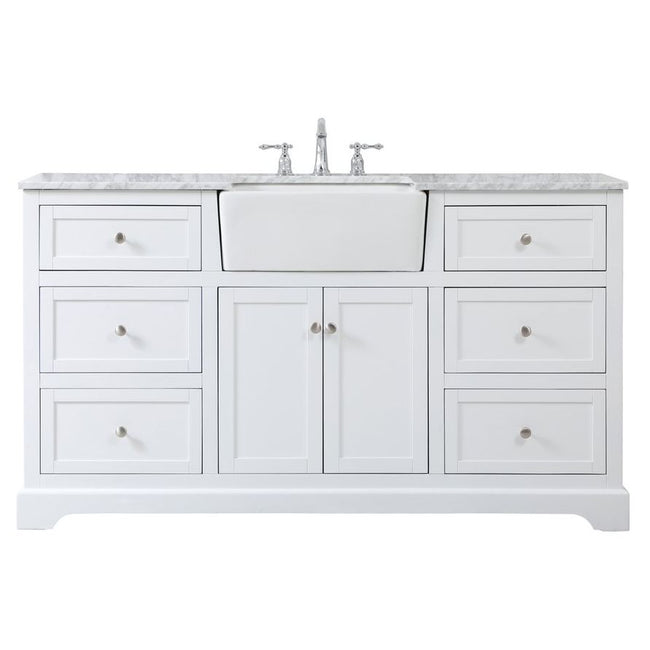 VF60260WH 60" Single Bathroom Vanity in White
