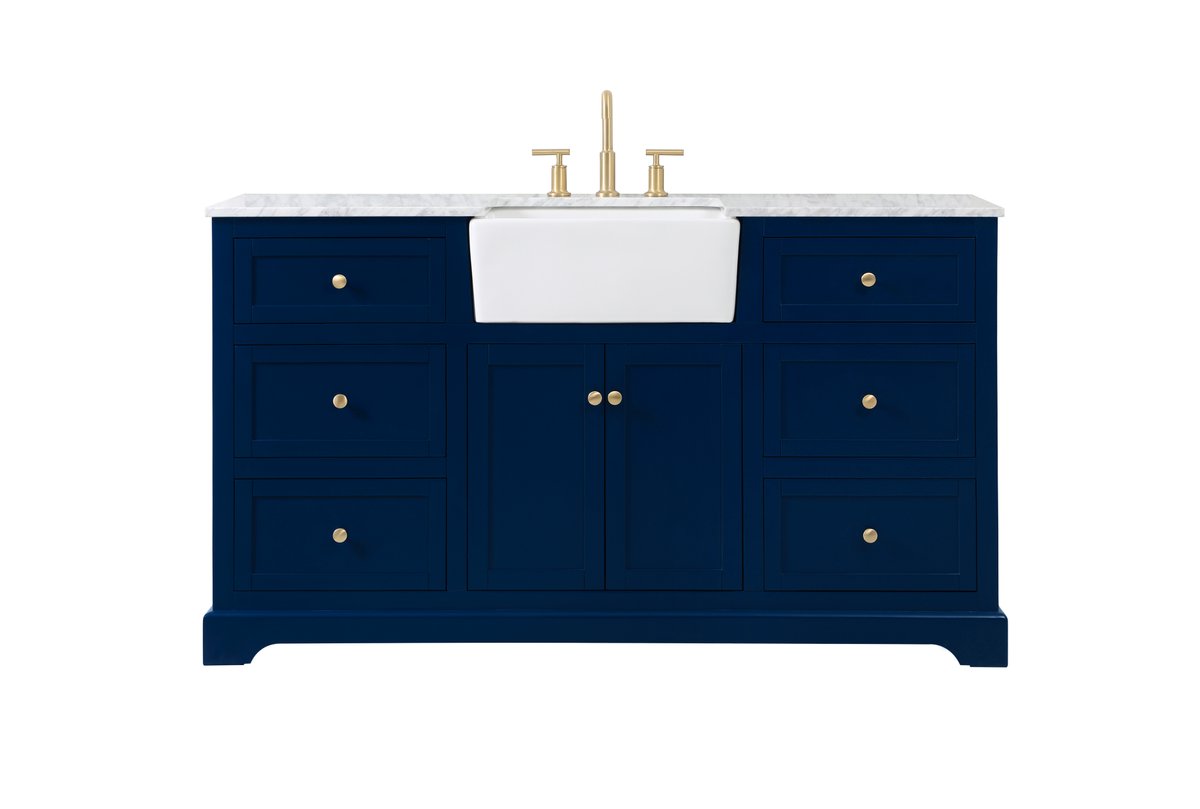 VF60260BL 60" Single Bathroom Vanity in Blue