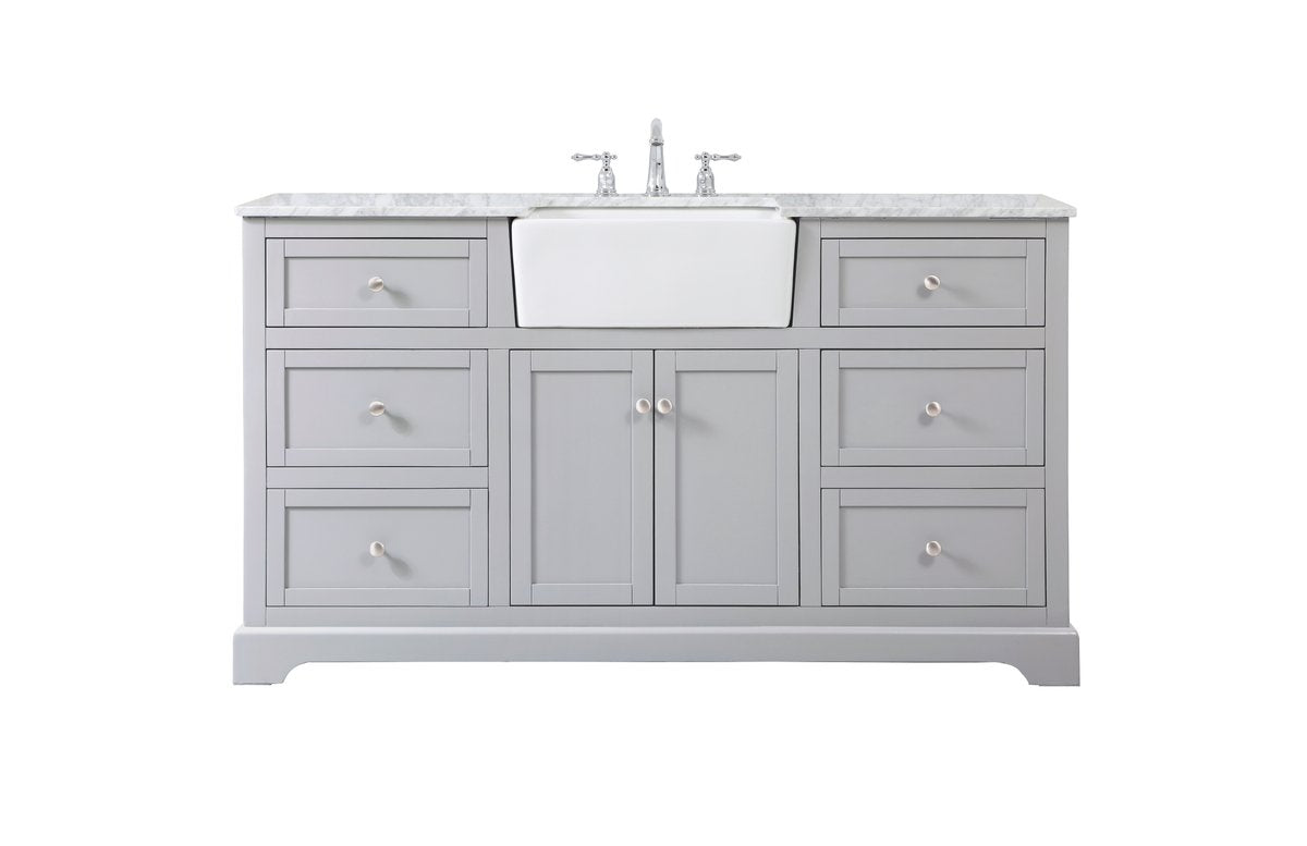 VF60260GR 60" Single Bathroom Vanity in Grey