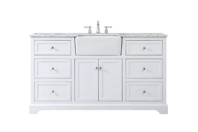 VF60260WH 60" Single Bathroom Vanity in White